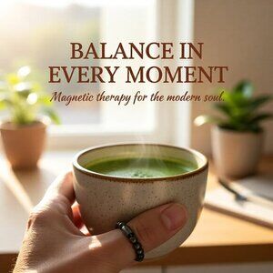 Beaded Hematite Ring Sz 7 ~ Calming Grounding Protection ~ Meditation Reiki Chi